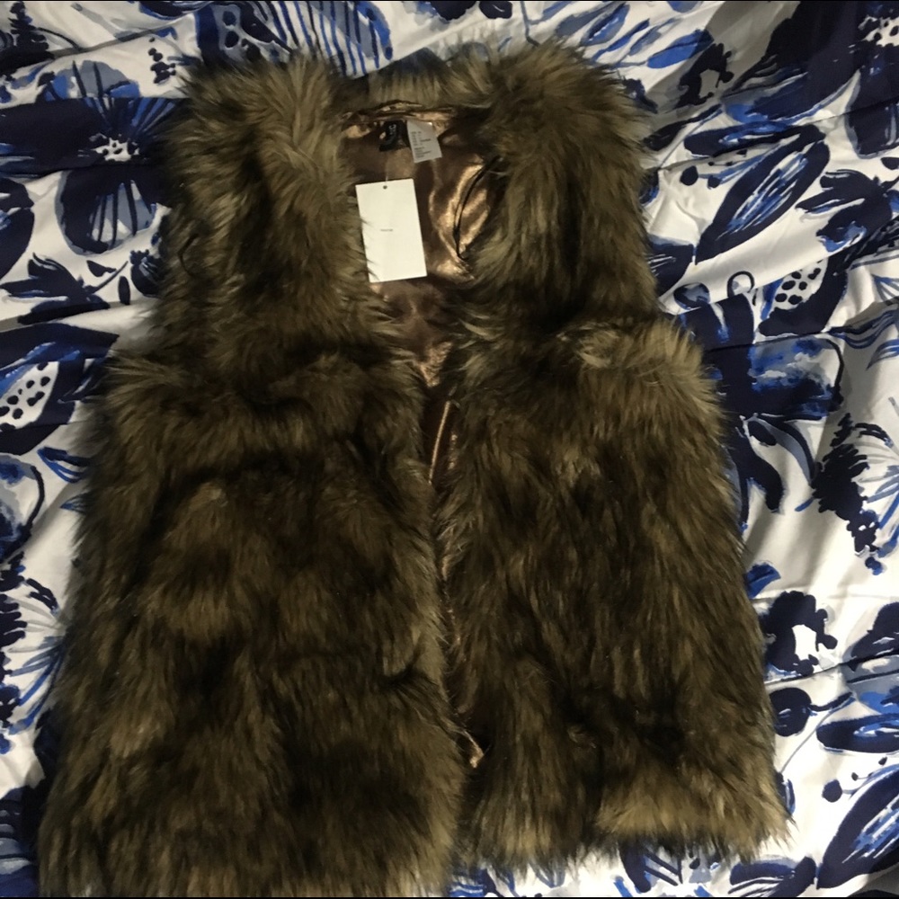Brown Faux Fur Vest